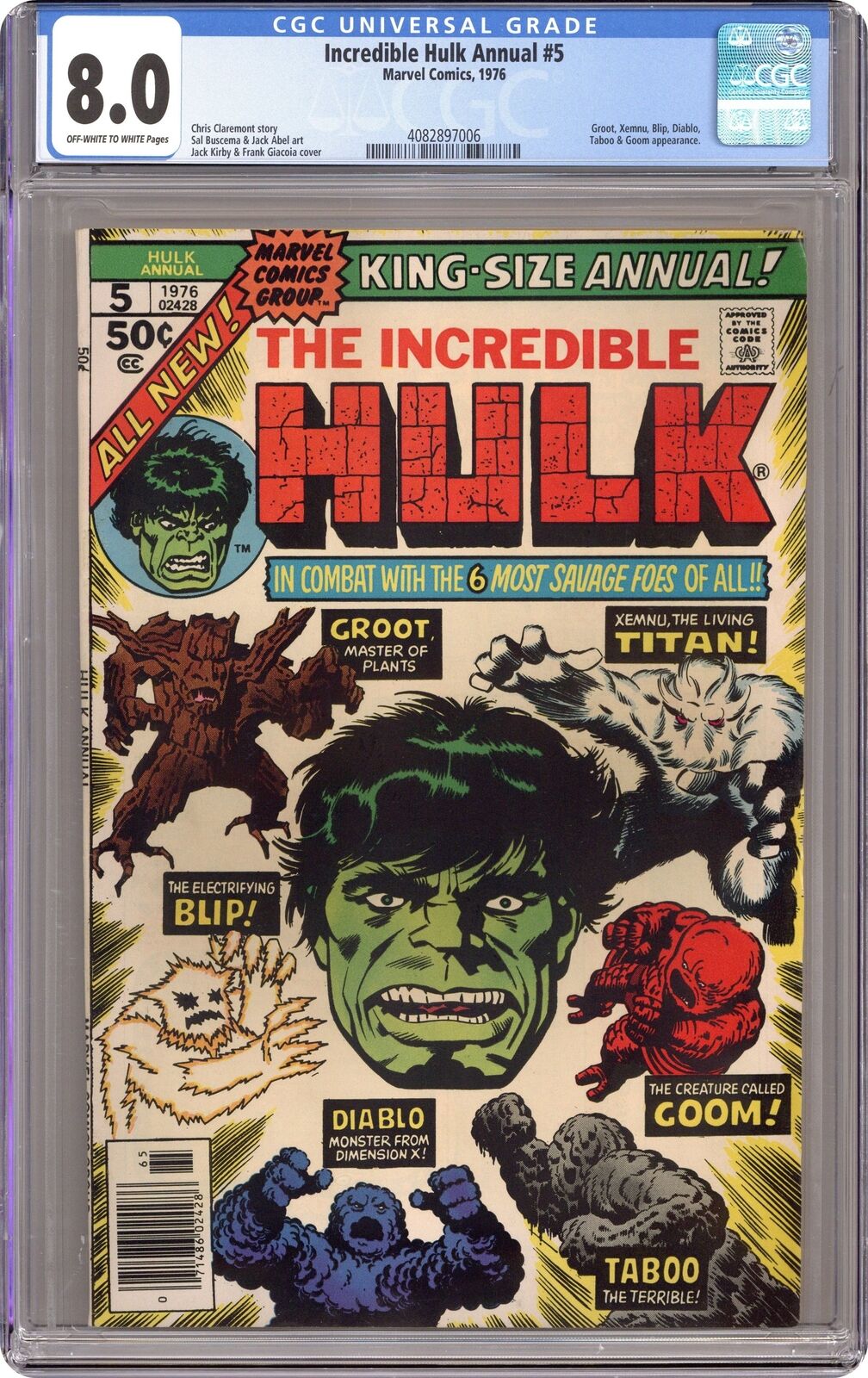 Incredible Hulk Annual #5 CGC 8.0 1976 4082897006