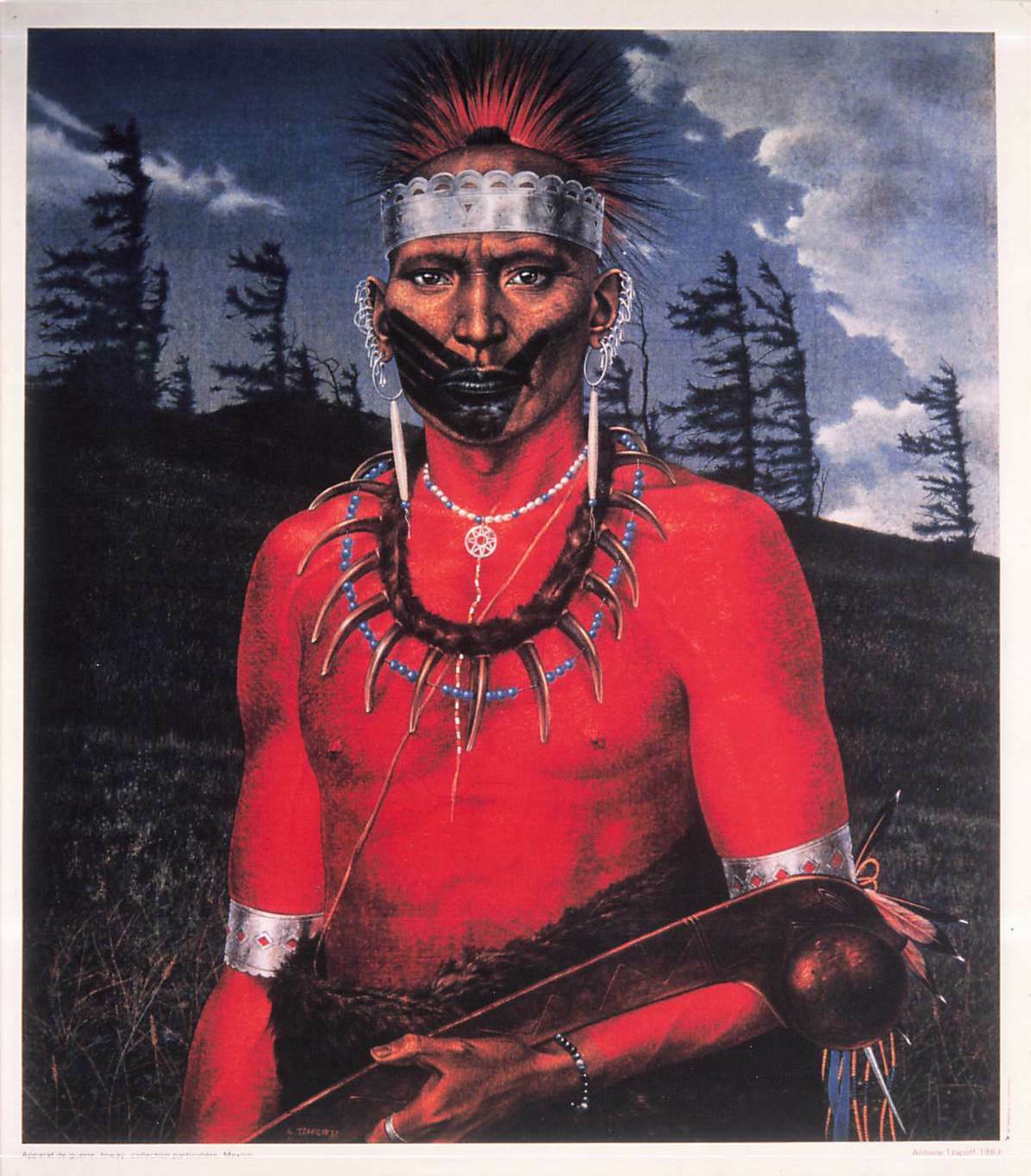 1989 Press Photo NORTH AMERICAN INDIAN CULTURE Exhibit Native American art kg