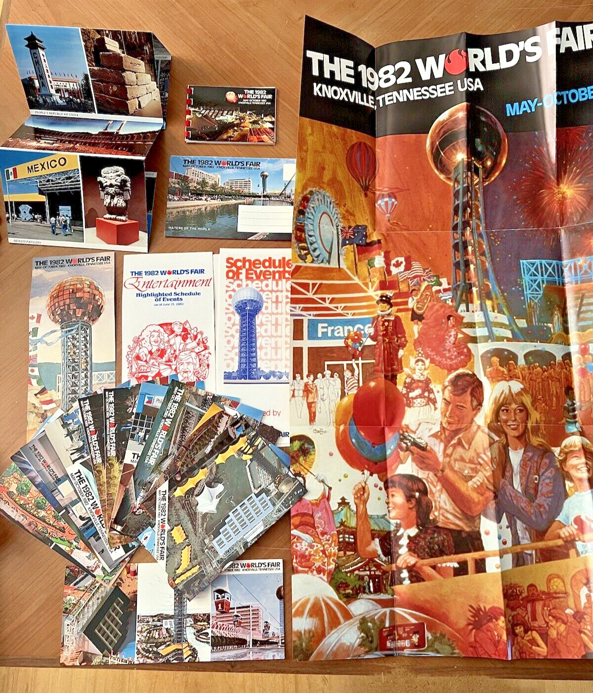 Large 1982 World’s Fair Knoxville, TN Collection; Poster, Post Cards & More 