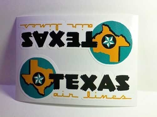 Texas Air Lines Vintage Style Travel Decal / Vinyl Sticker,Luggage Baggage Label