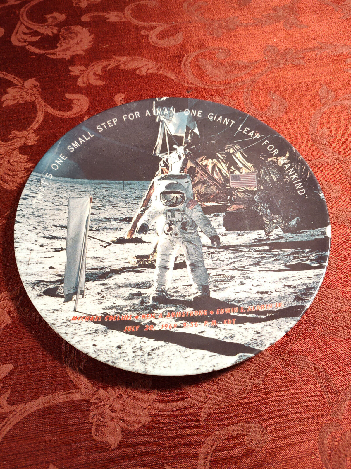 RARE Apollo 11 Commemorative Plate from 1969 Texas Ware