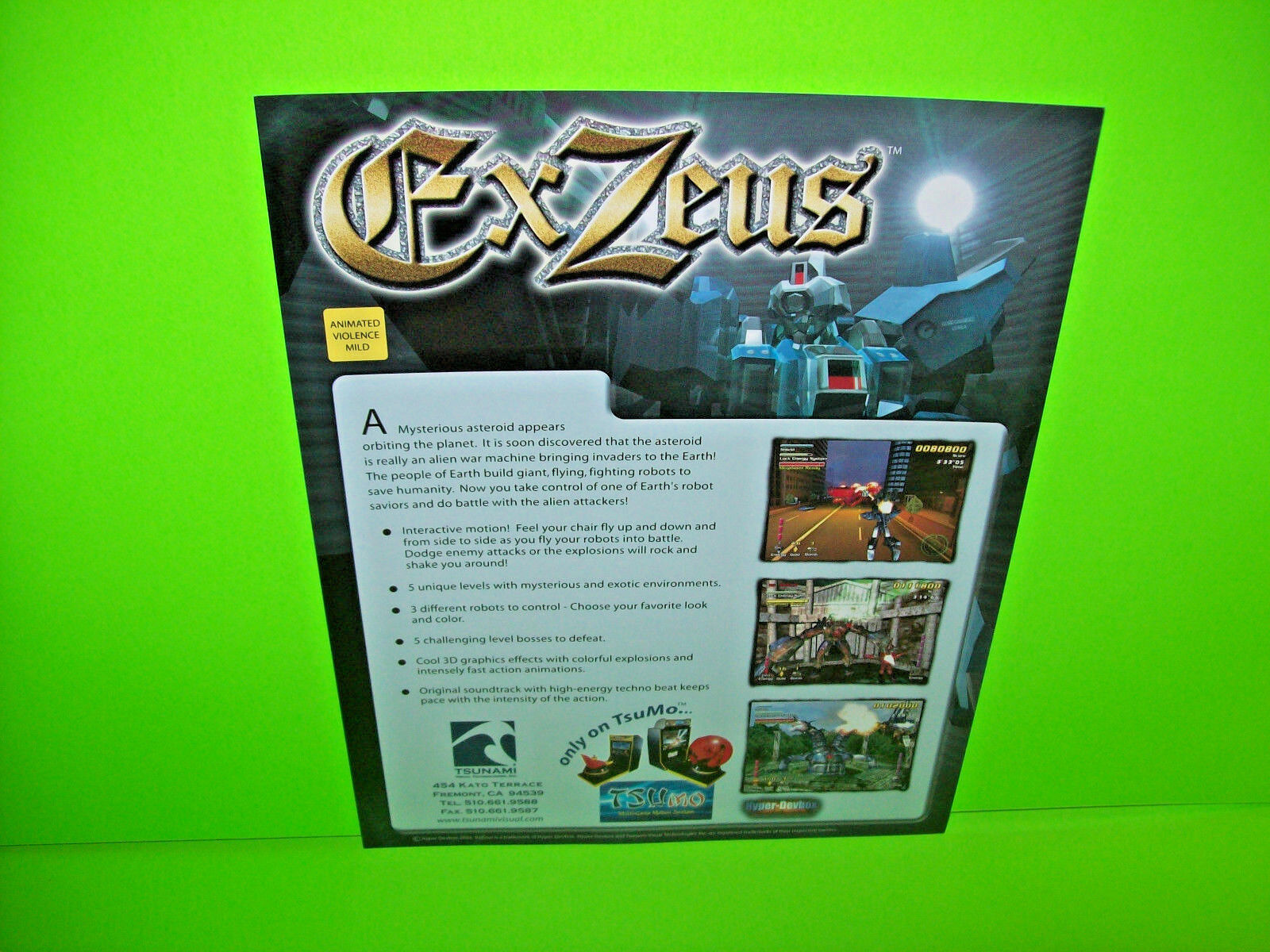 Tsunami EX ZEUS 2002 Original NOS Video Arcade Game Promo Sales Flyer TSUMO