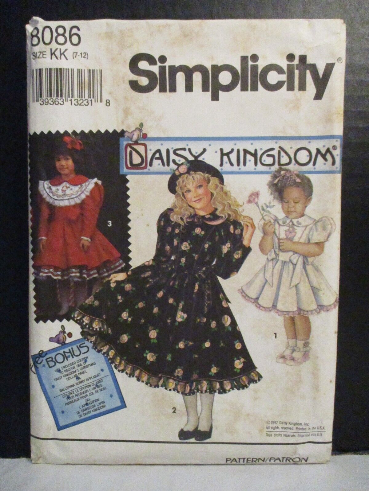 Simplicity Pattern 8086 Daisy Kingdom Girls Dress Size 7-8-10-12 Cut Vintage