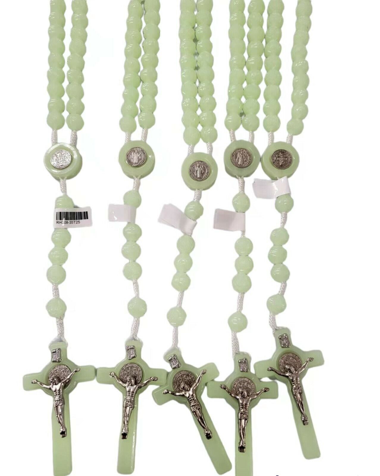 LOT 6 x High Quality Glow In The Dark Rosary Necklace for Baptism, Wedding