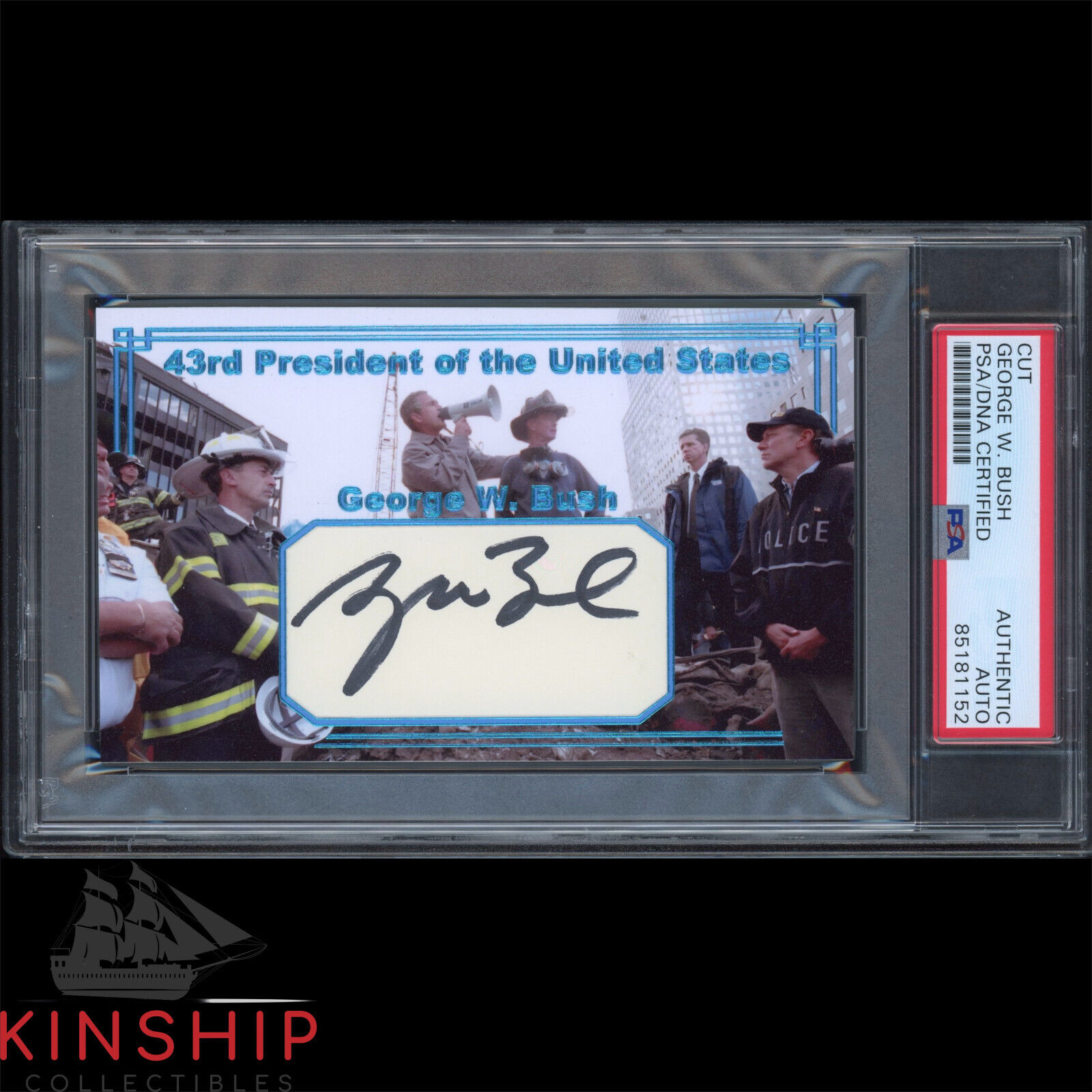President George W Bush signed Cut 3x5 Custom Card PSA DNA Slab Auto C2729