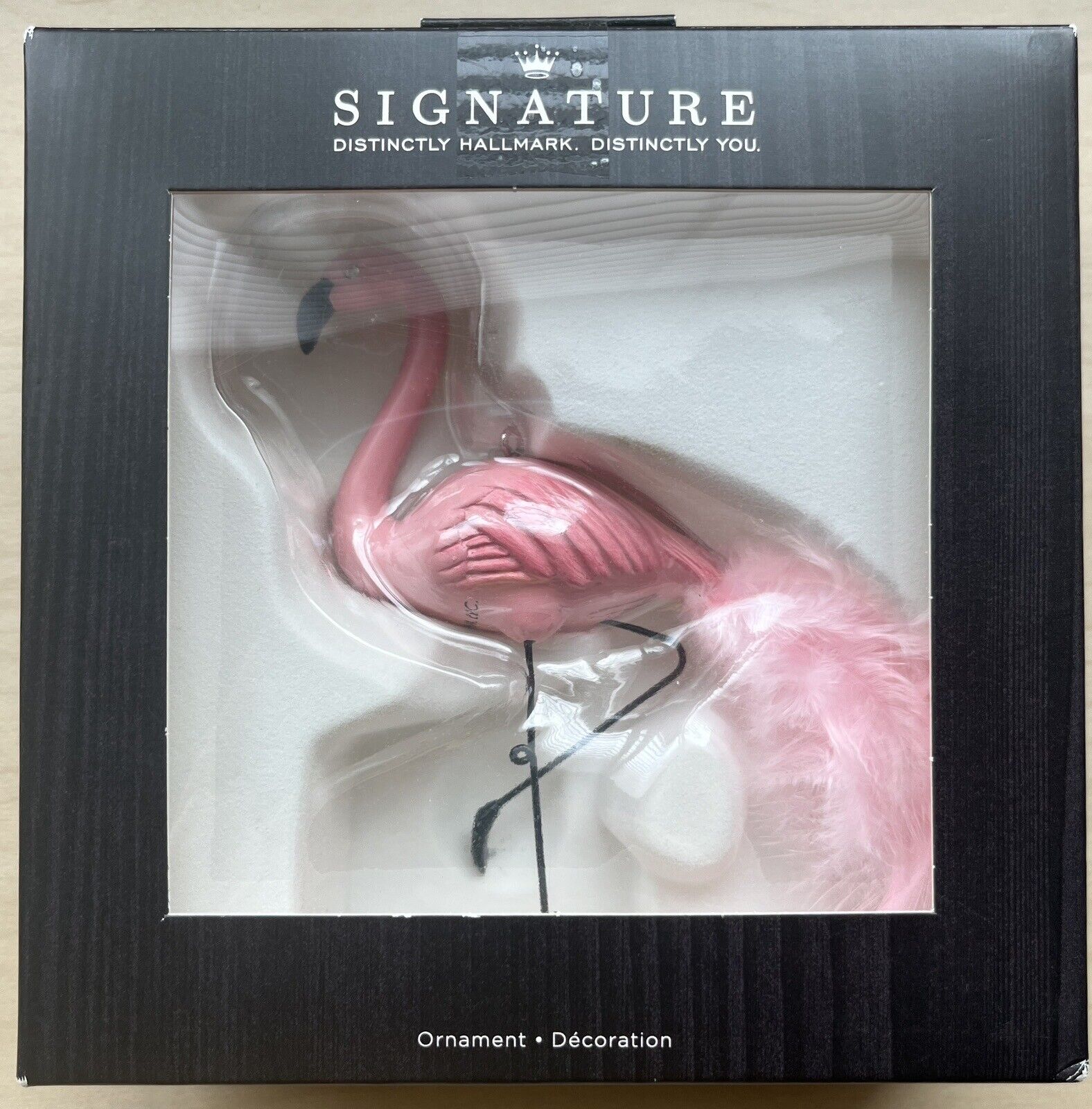 Hallmark Ornament Signature Line Flamingo NIB New Pink Feathers