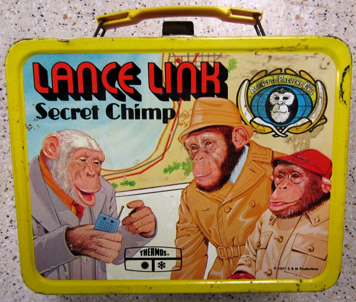 Lance Link Secret Chimp Vintage Lunch Box No Thermos 1971 Metal Chump TV Show