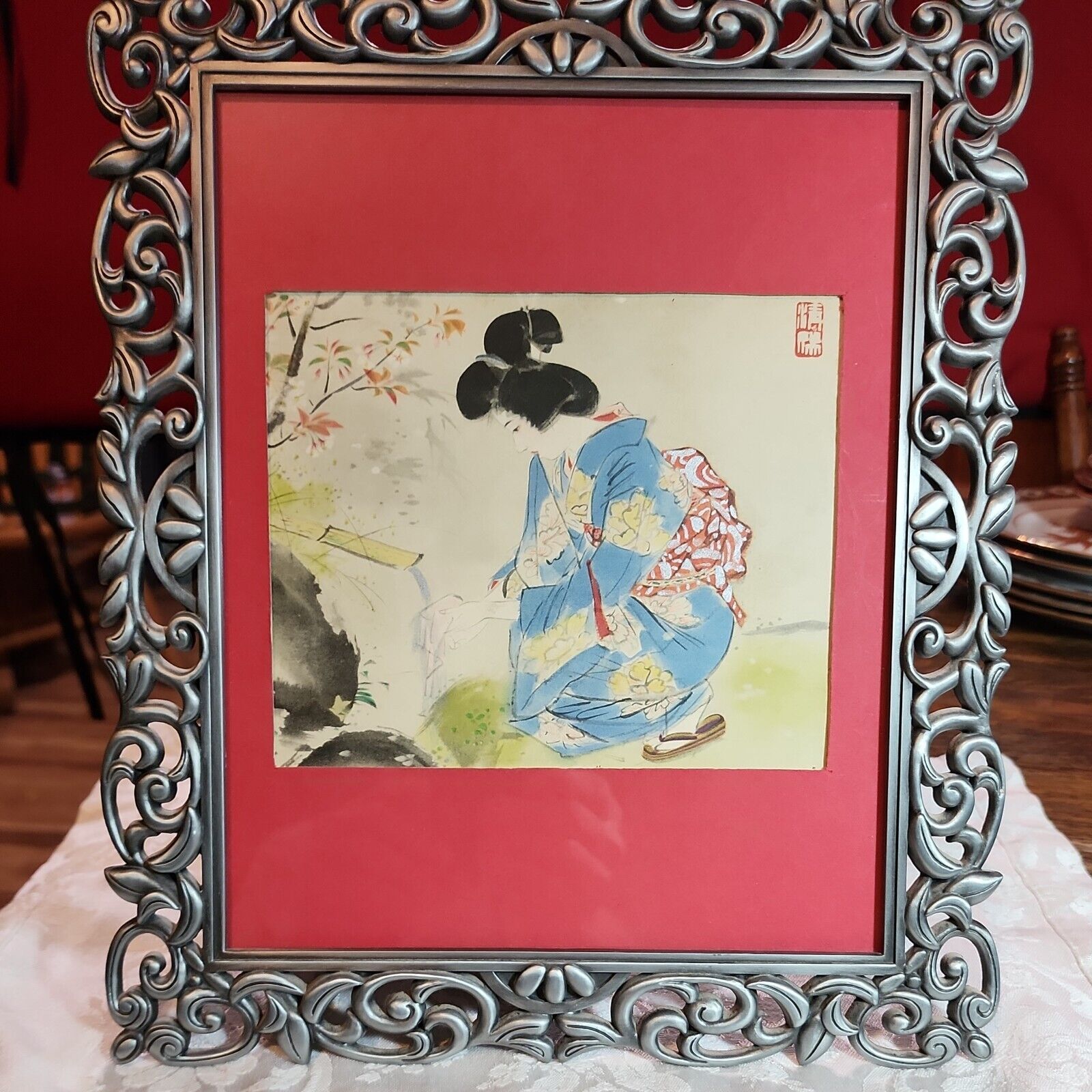 Early 20th Century Japanese Art in 10 X 12  Frame