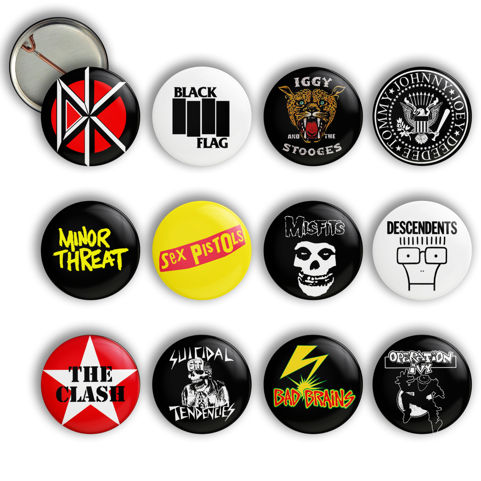 Classic Punk Rock PIN/BUTTON SET - Dead Kennedys, Minor Threat, Operation Ivy