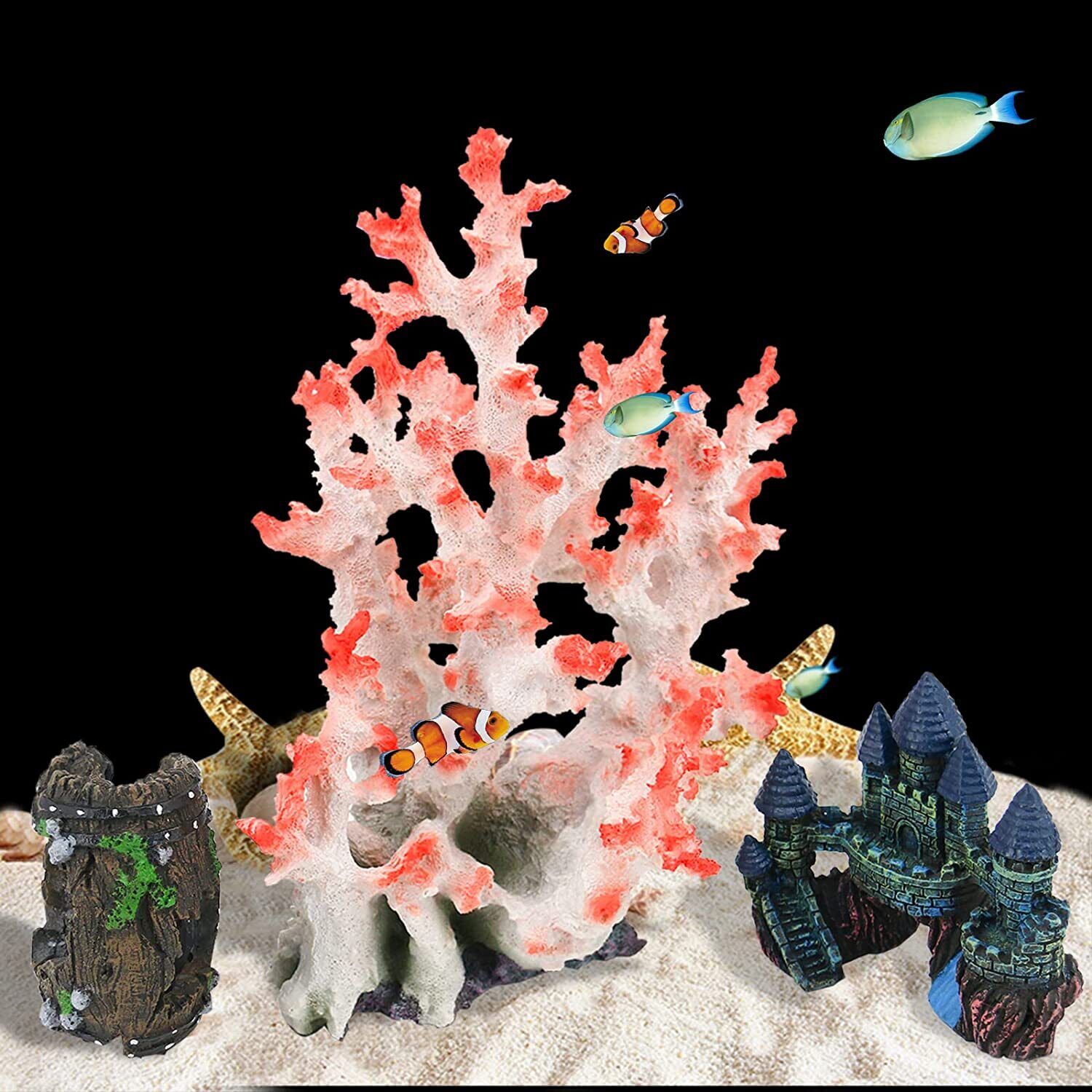 Large Coral Reef Decor Artificial Fish Tank Ornament Resin Coral Plants Aquarium