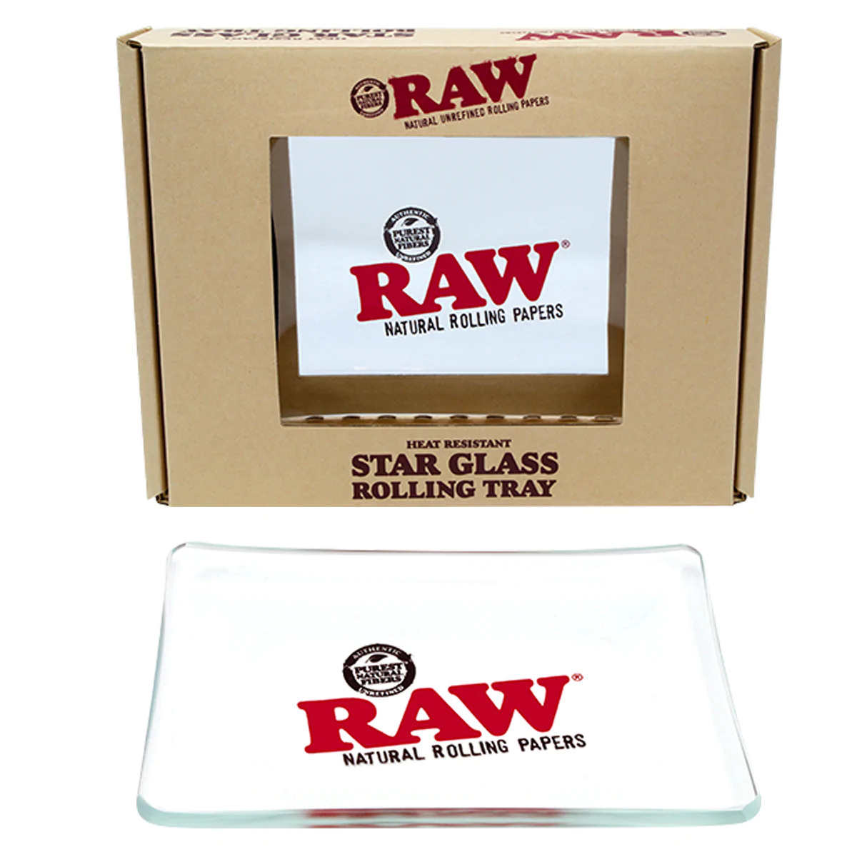 RAW Rolling Papers STAR GLASS ROLLING TRAY - Limited Edition - SIZE: 6