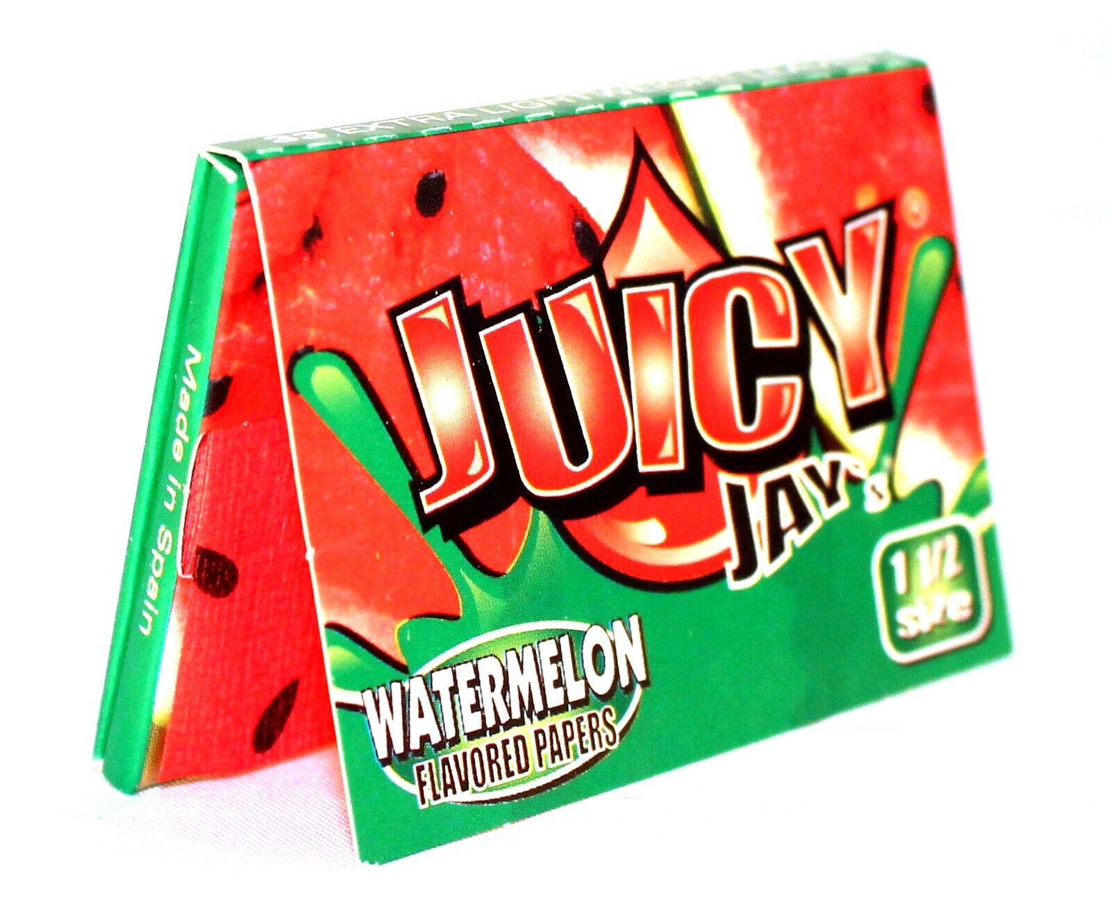 6 packs 1.5 size Juicy Jay\'s Watermelon Flavored Cigarette Rolling Papers 1 1/2