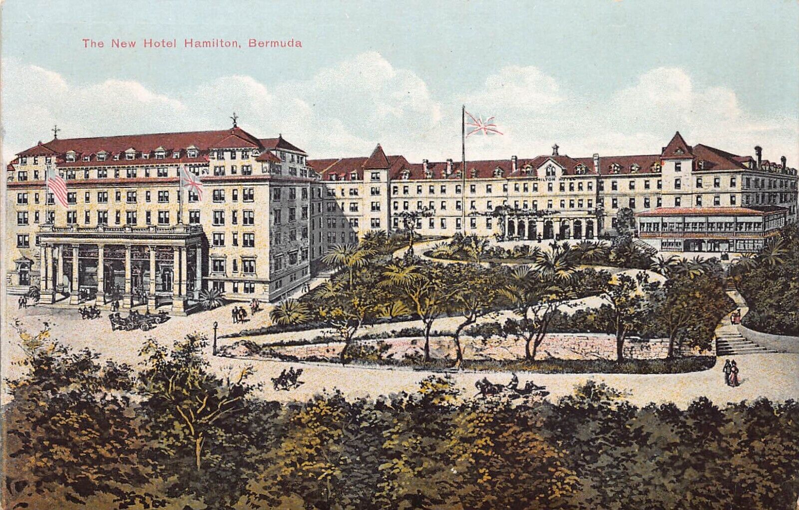 The New Hotel Hamilton, Hamilton, Bermuda, Early Postcard, Unused