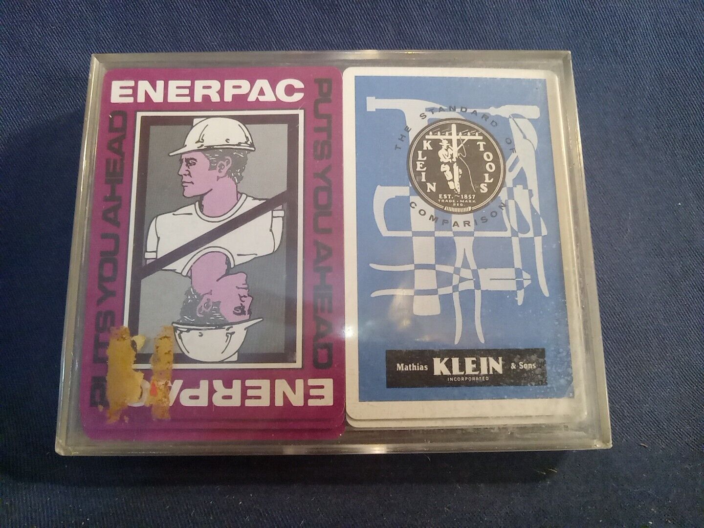 Vintage Enerpac Hydraulic Tools Playing & Klein Tools Playing Cards 