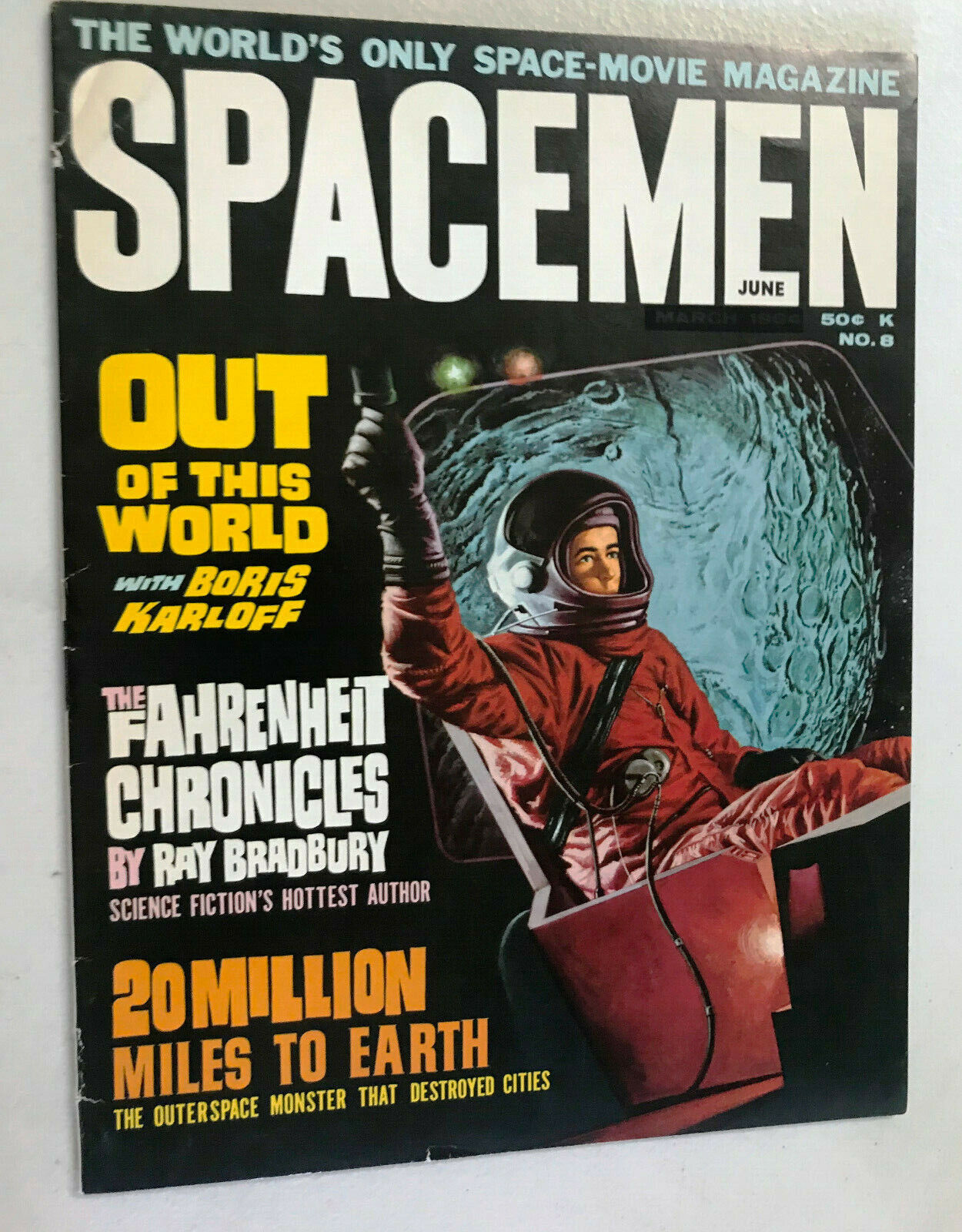 SPACEMEN #8 (Warren Magazine) -- 1964 -- Ray Bradbury Fahrenheit -- FN