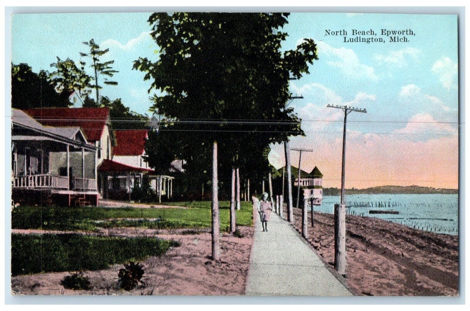 c1910 Scenic North Beach Epworth Ludington Michigan MI Antique Vintage Postcard
