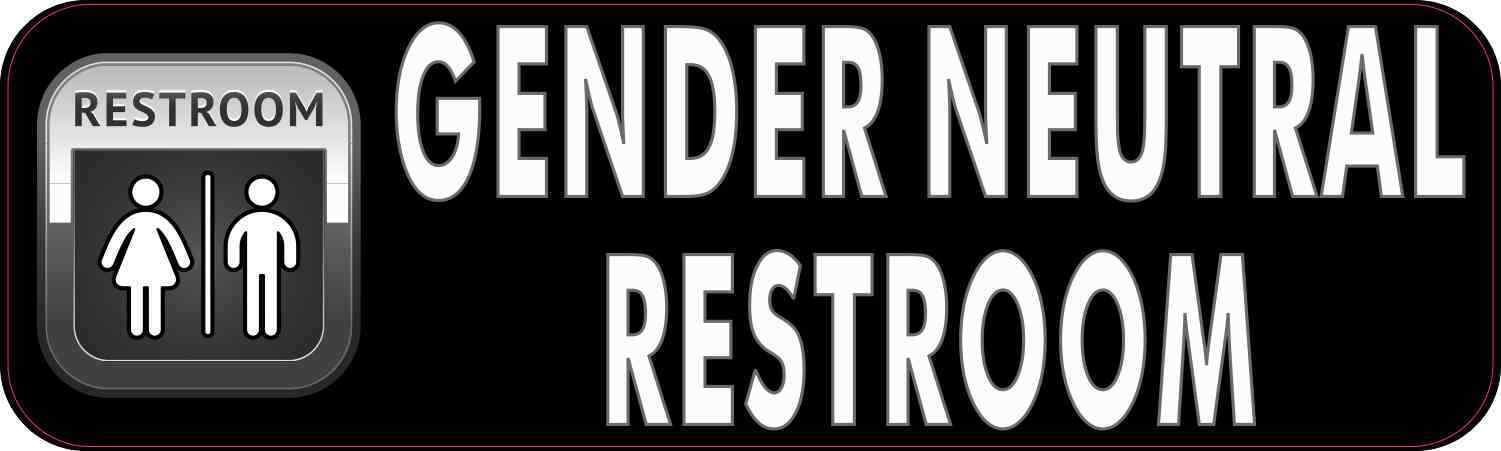 10x3 Gender Neutral Restroom Sticker Vinyl Business Door Sign Decal Stickers