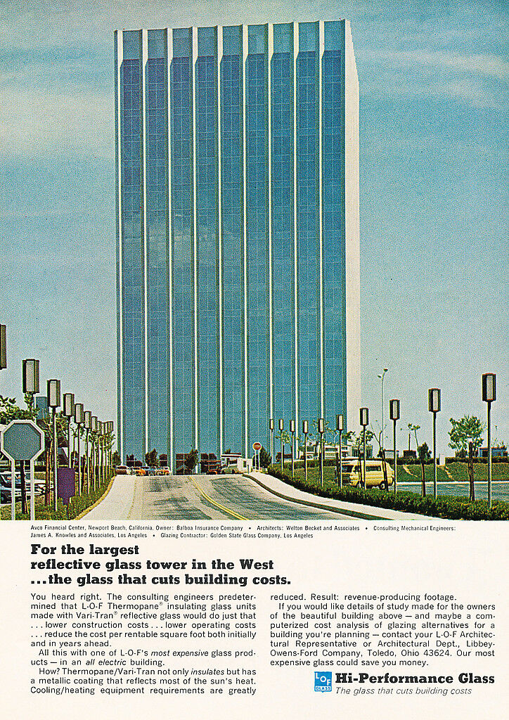 1971 Avco Financial Center Building - Original Advertisement Print Ad J207