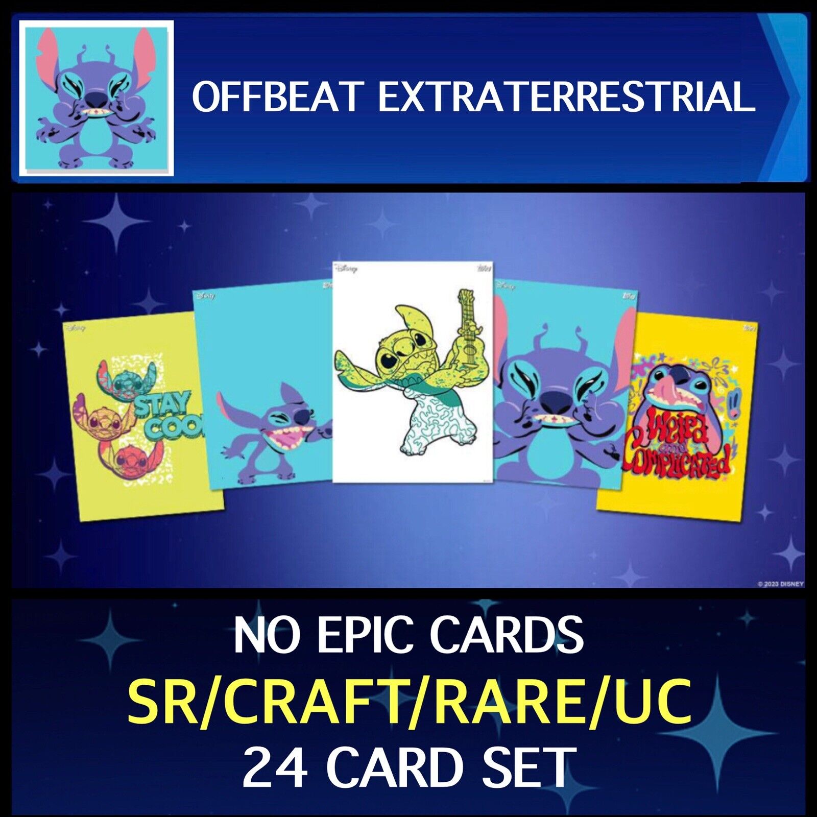 OFFBEAT EXTRATERRESTRIAL-NO EPIC CARDS-24 CARD SET-TOPPS DISNEY COLLECT