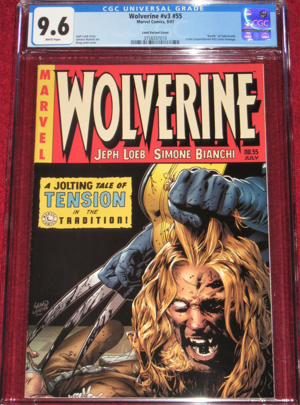 Wolverine Vol. 3 # 55 Crime SuspenseStories 22 Homage Variant Cover by Greg Land