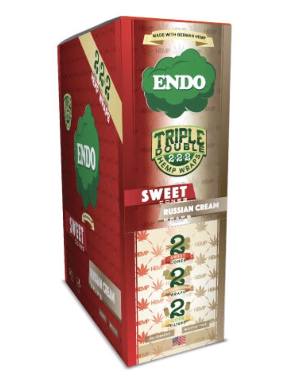 Endo Flavored Herbal Cones&Papers w filters Sweet&Russian Cream 5/4ct packs