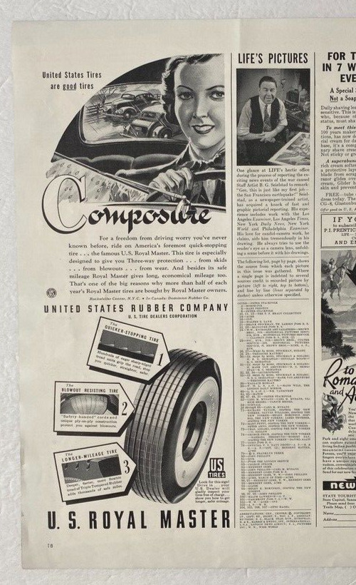 Royal Master Tires Vintage Print Ad 1948 United States Rubber Company