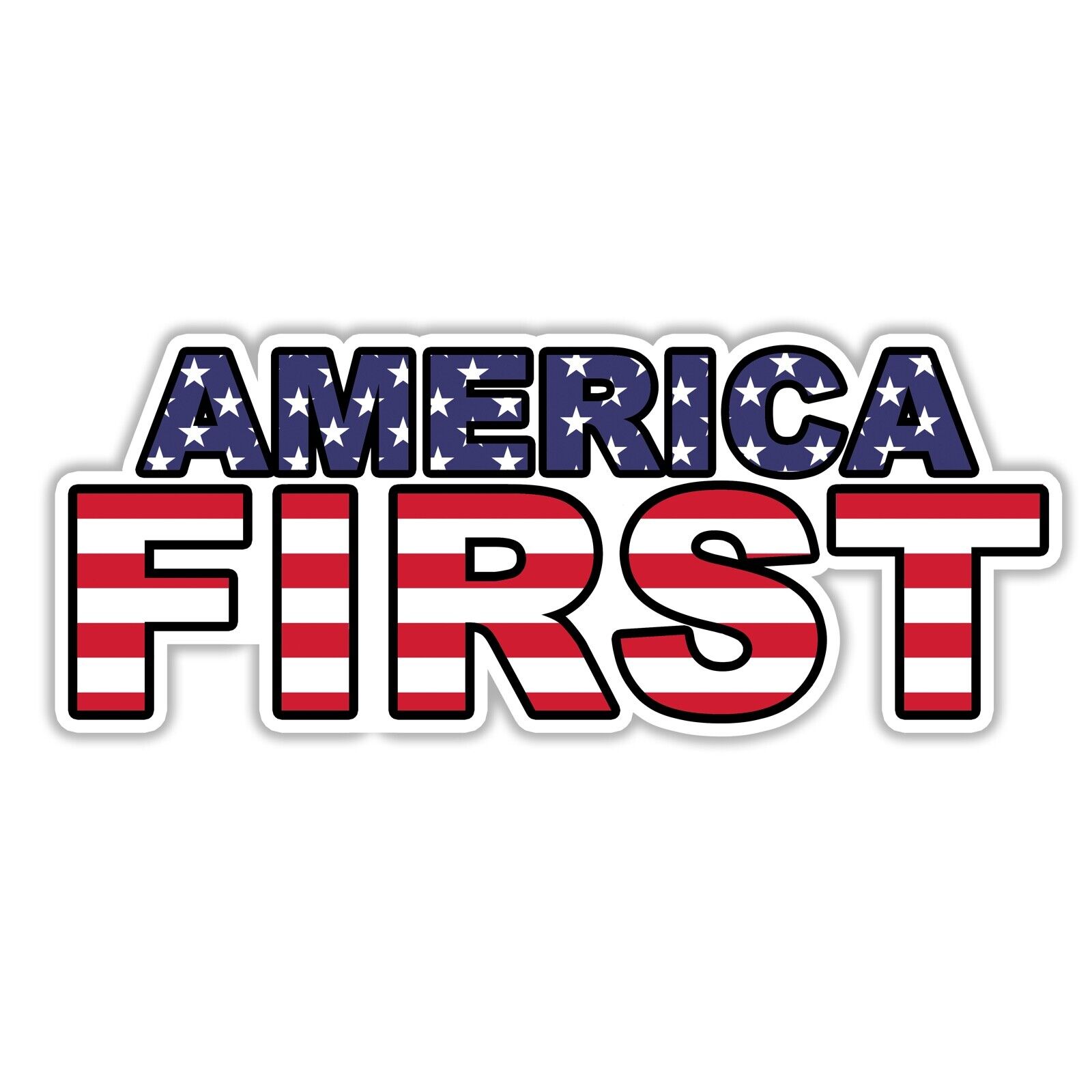 AMERICA FIRST Sticker US Flag American USA Trump Republican Bumper MAGA Decal
