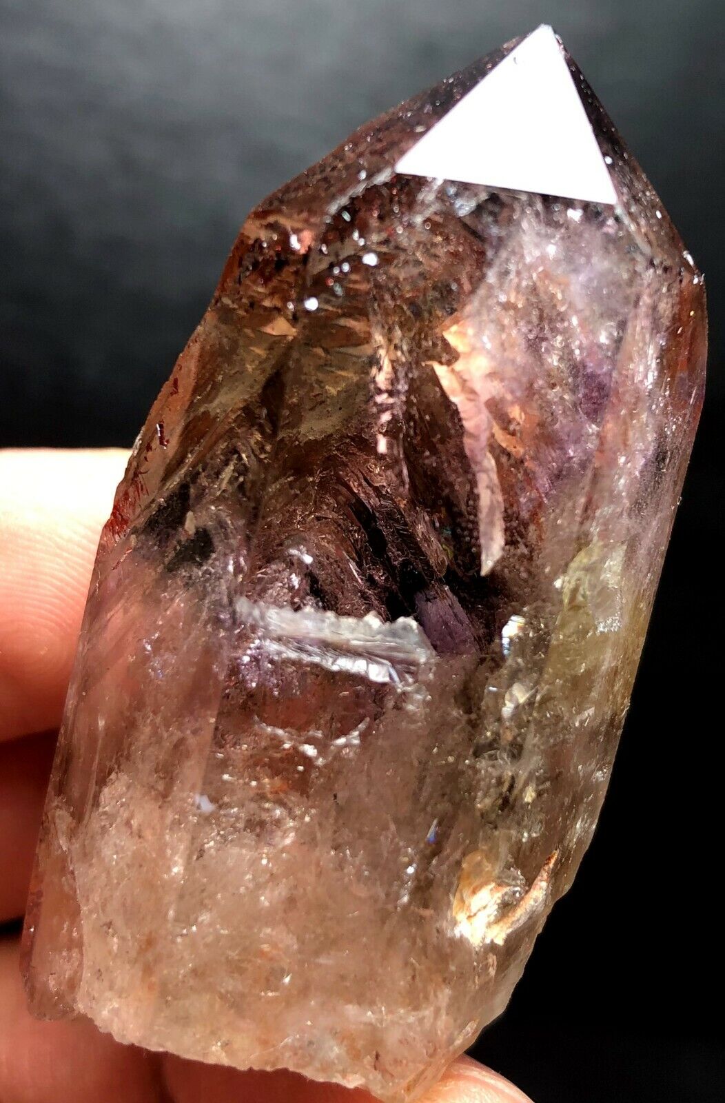 48g  WOW Super Seven Amethyst Quartz Crystal POINT Polished  U648