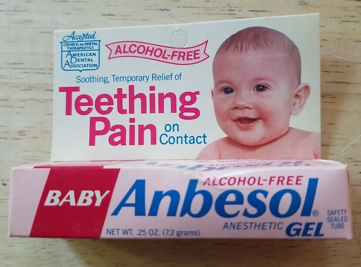 Vintage stock 1986 Anbesol Gel Anesthetic Pain Relief Baby Teething Pain Dental