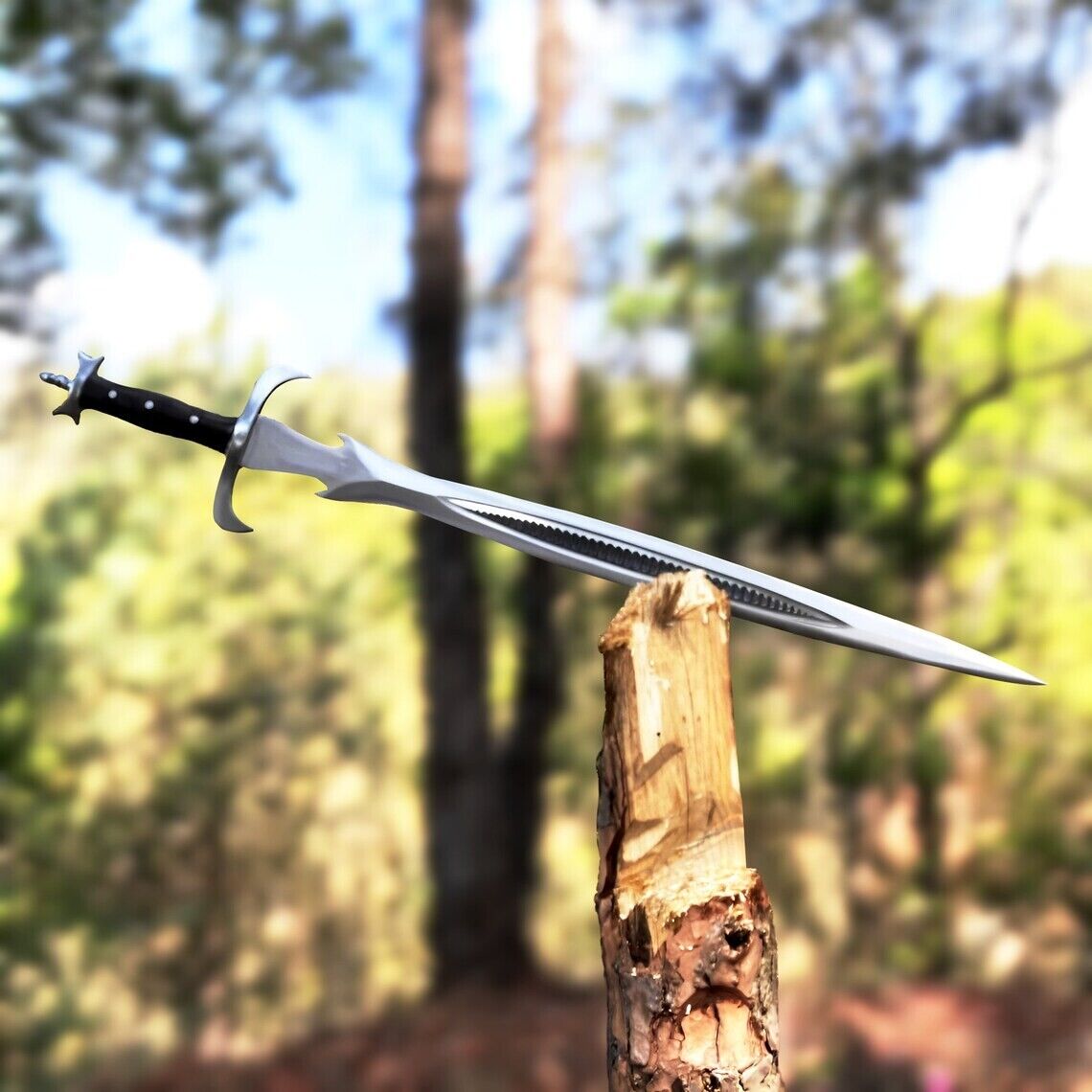 Custom Handmade Carbon Steel Blade Viking Sword  Hunting Sword Camping Sword PT