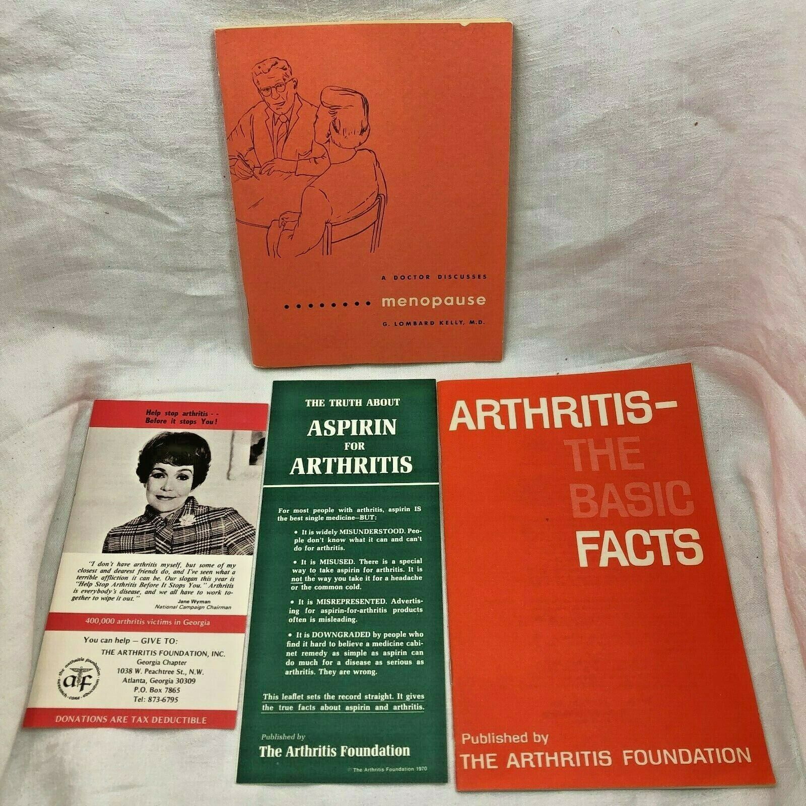 Vintage Menopause & Arthritis Book Booklets Pamphlets Doctor's Guide Aspirin