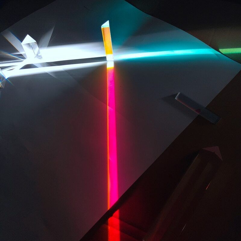 14*14*87mm Rainbow Prism Optical Glass Triangular Triangle Prism Optics Rainbow