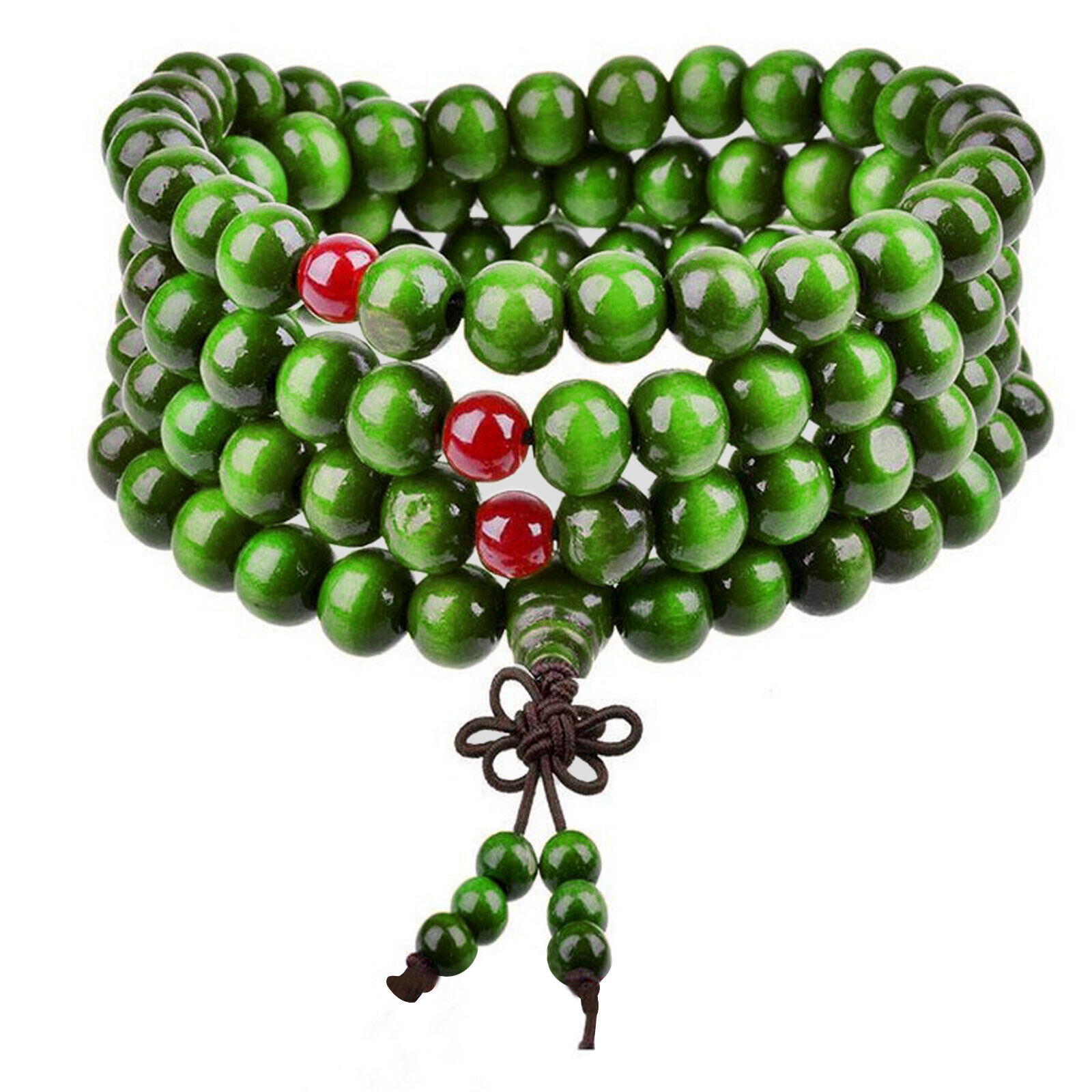 1PC Sandalwood 108 8mm Buddhist Prayer Wood Bead Mala Necklace Bracelet Jewelry