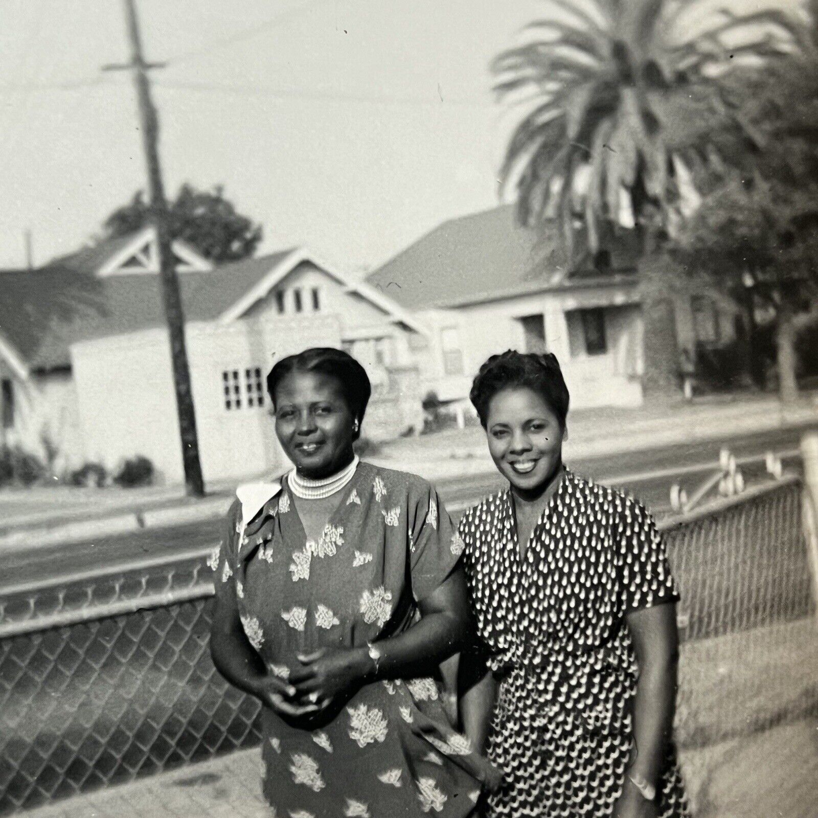 Vintage B&W Snapshot Photograph Beautiful Black African American Women