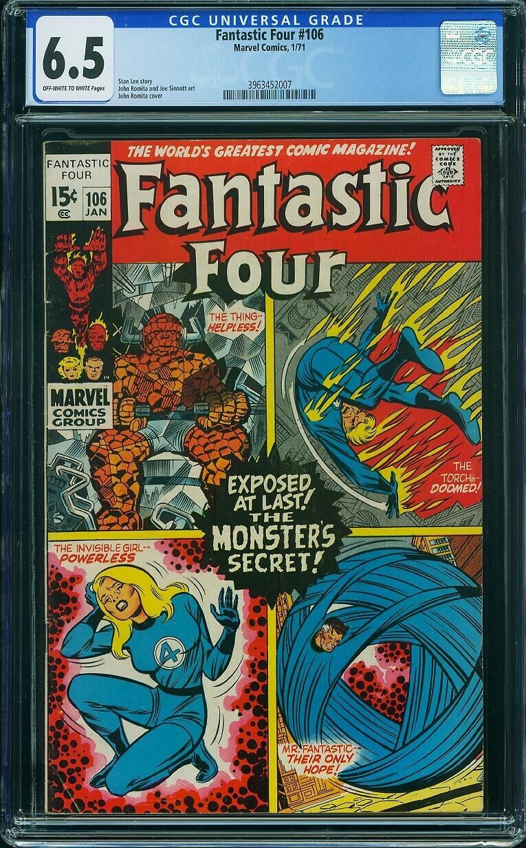 FANTASTIC FOUR  #106    Silver Age  NICE  Affordable 6.5    3963452007