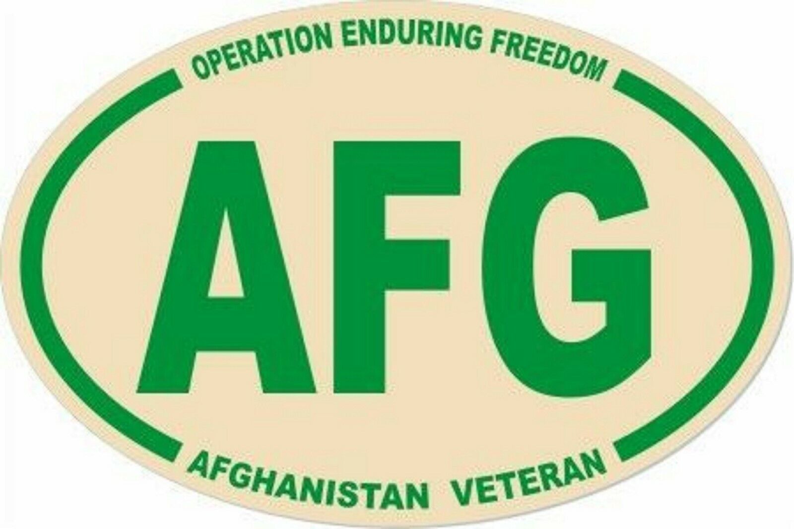 3 X 4.5 UNITED STATES MILITARY  AFG AFGHANISTAN VET OVAL EURO STICKER
