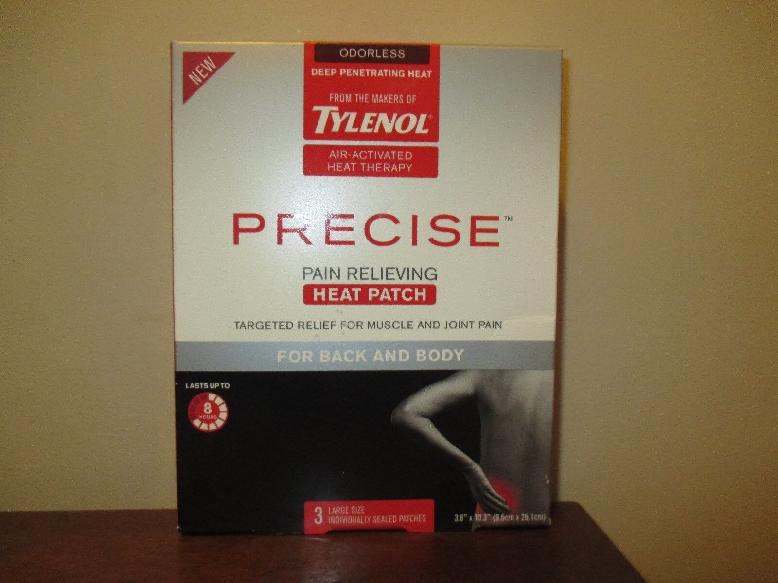 Pack of 3 Tylenol Precise Pain Relieving Heat Patch Back And Body *Collectible