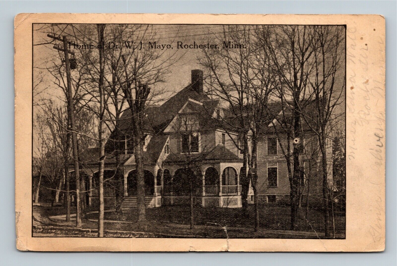 Rochester MN-Minnesota, Home of Dr William James Mayo Physician Vintage Postcard