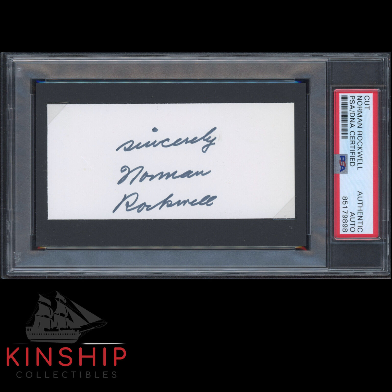 Norman Rockwell signed Cut PSA DNA Slabbed Artist Painter Inscribed Auto C2830