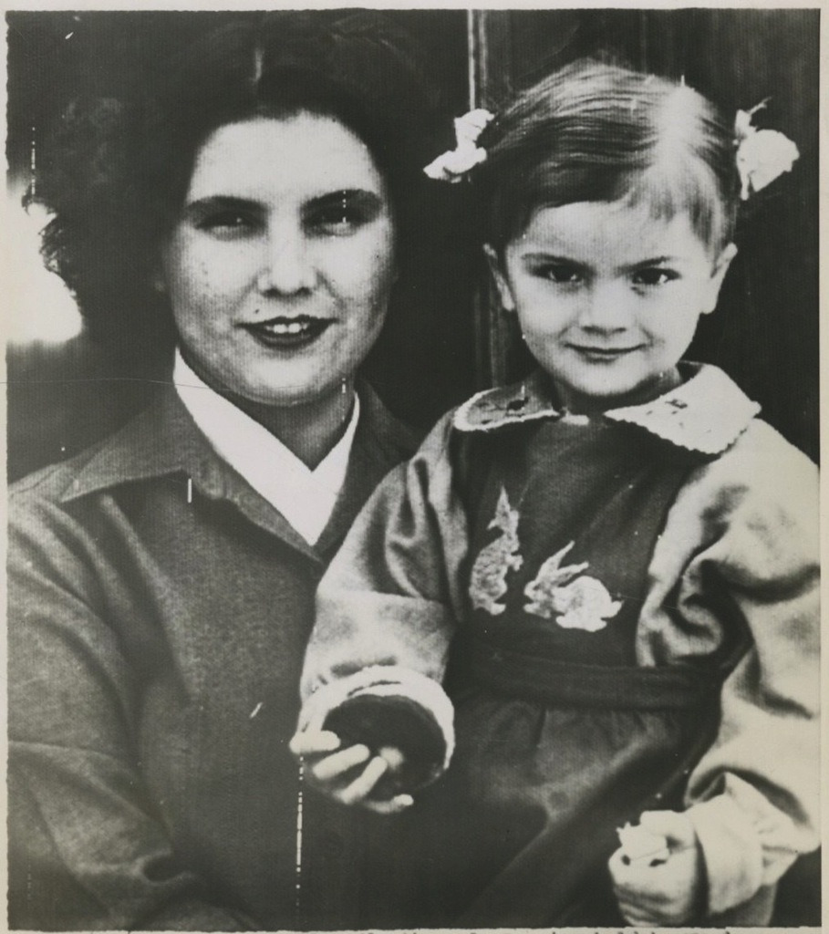 Korea, Pusan, Lubov Domova and daughter Sophia Vintage Silver Print Arg Print