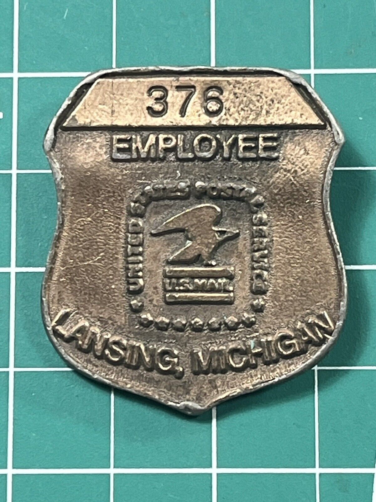 Vintage United States Post Office Employee Pin Lansing Michigan Obsolete