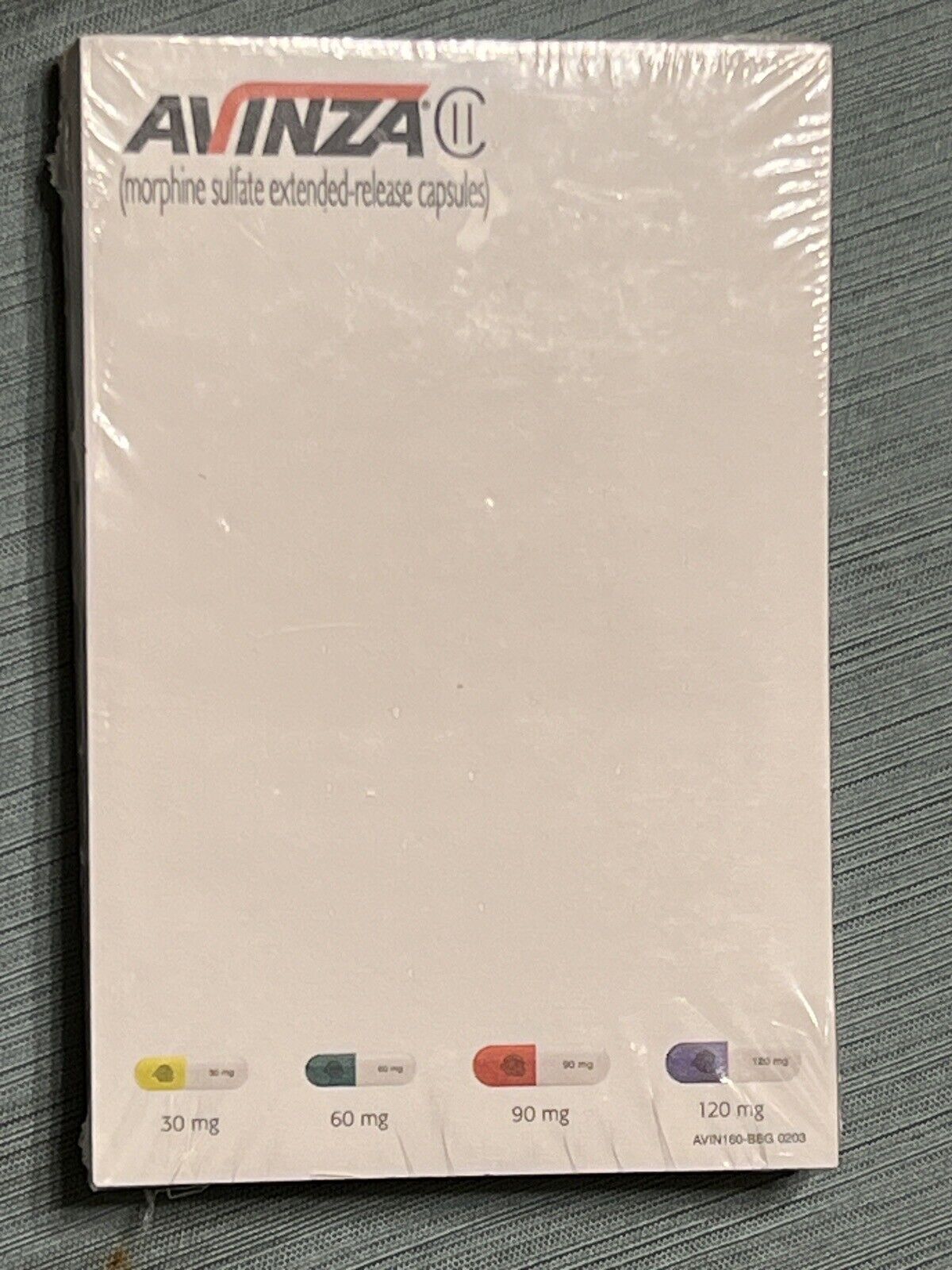 Avinza Morphine Sulfate Drug Rep Notebooks 5 Sealed in Package 500 pages approx