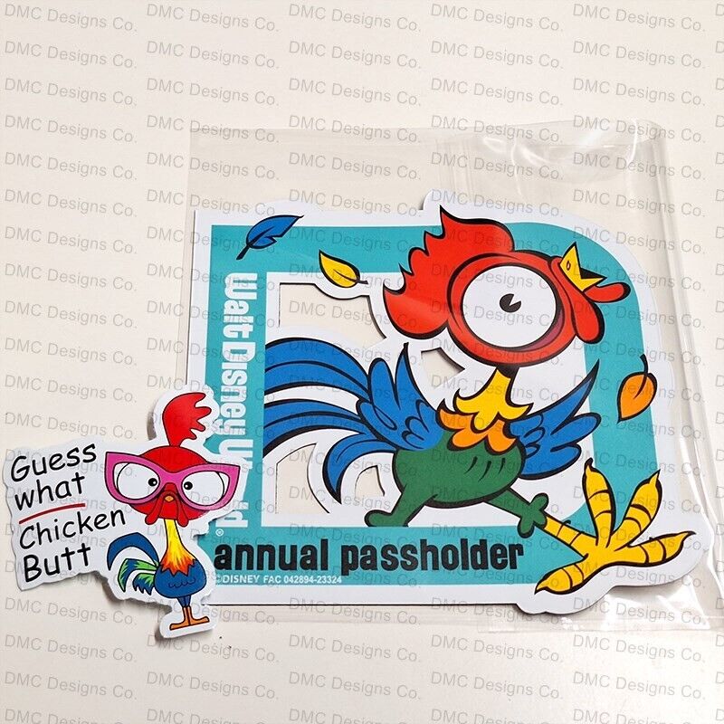 HOMEMADE READ FIRST New Hei Hei the Rooster from Moana Passholder Car Magnet
