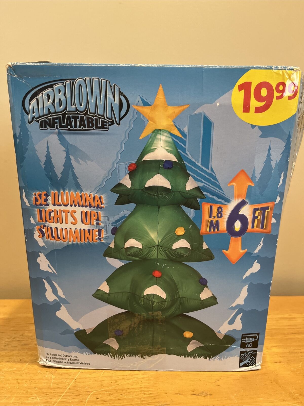 Airblown Inflatable 6 Ft Christmas Tree Bulbs Star Yard Decor Gemmy