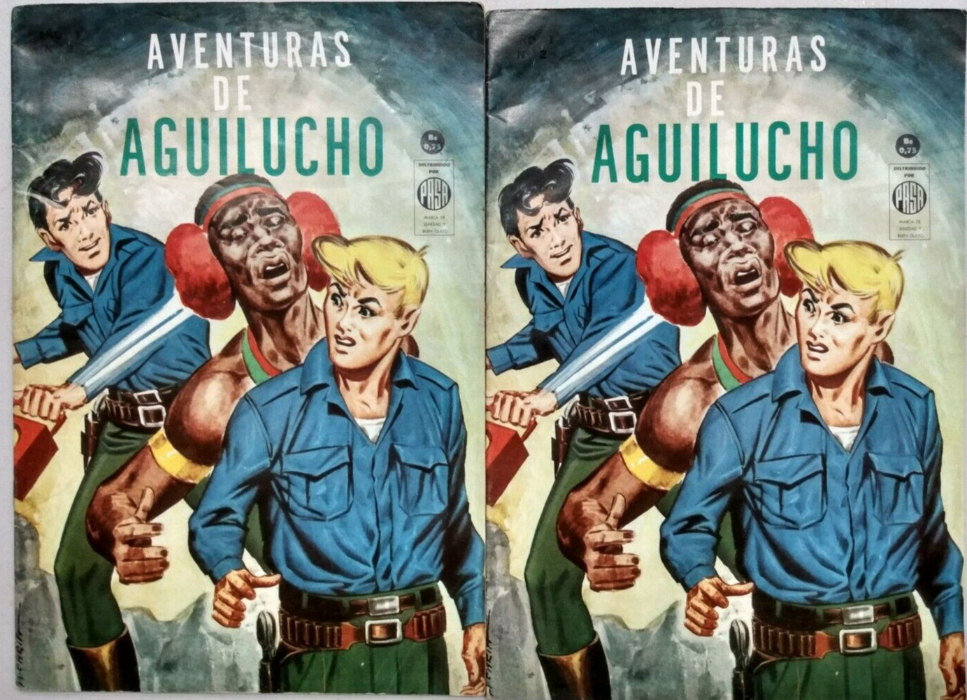 x (2) Aventuras De Aguilucho 1966 Spanish Mexico Comic Books **READ**