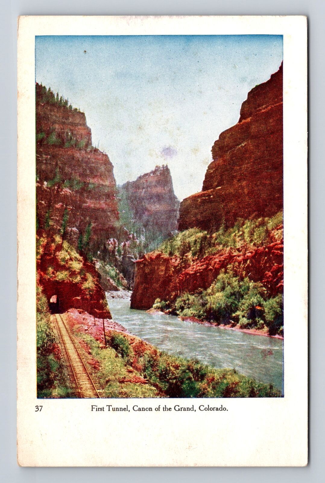 Canon of the Grand CO-Colorado, First Train Tunnel, Antique Vintage Postcard