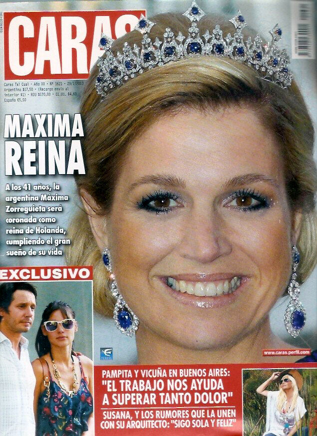QUEEN MAXIMA Zorreguieta RARE Caras # 1621 Magazine Argentina 2013