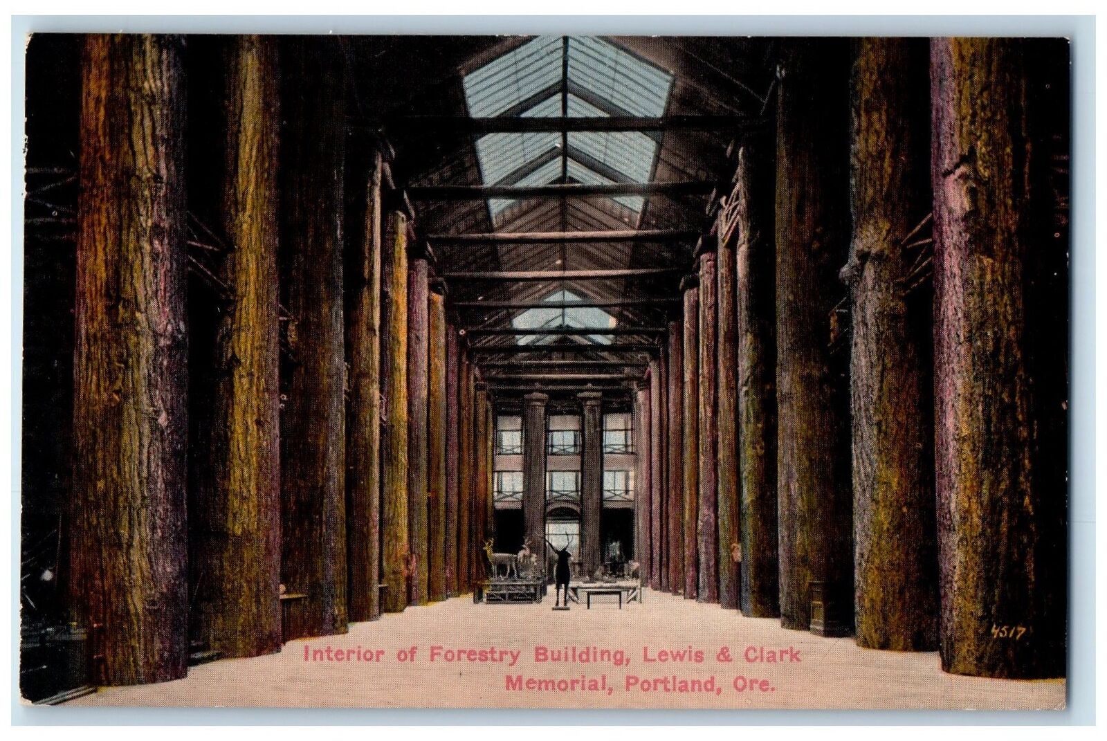 c1930s Interior Of Forestry Building Lewis & Clark Memorial Portland OR Postcard