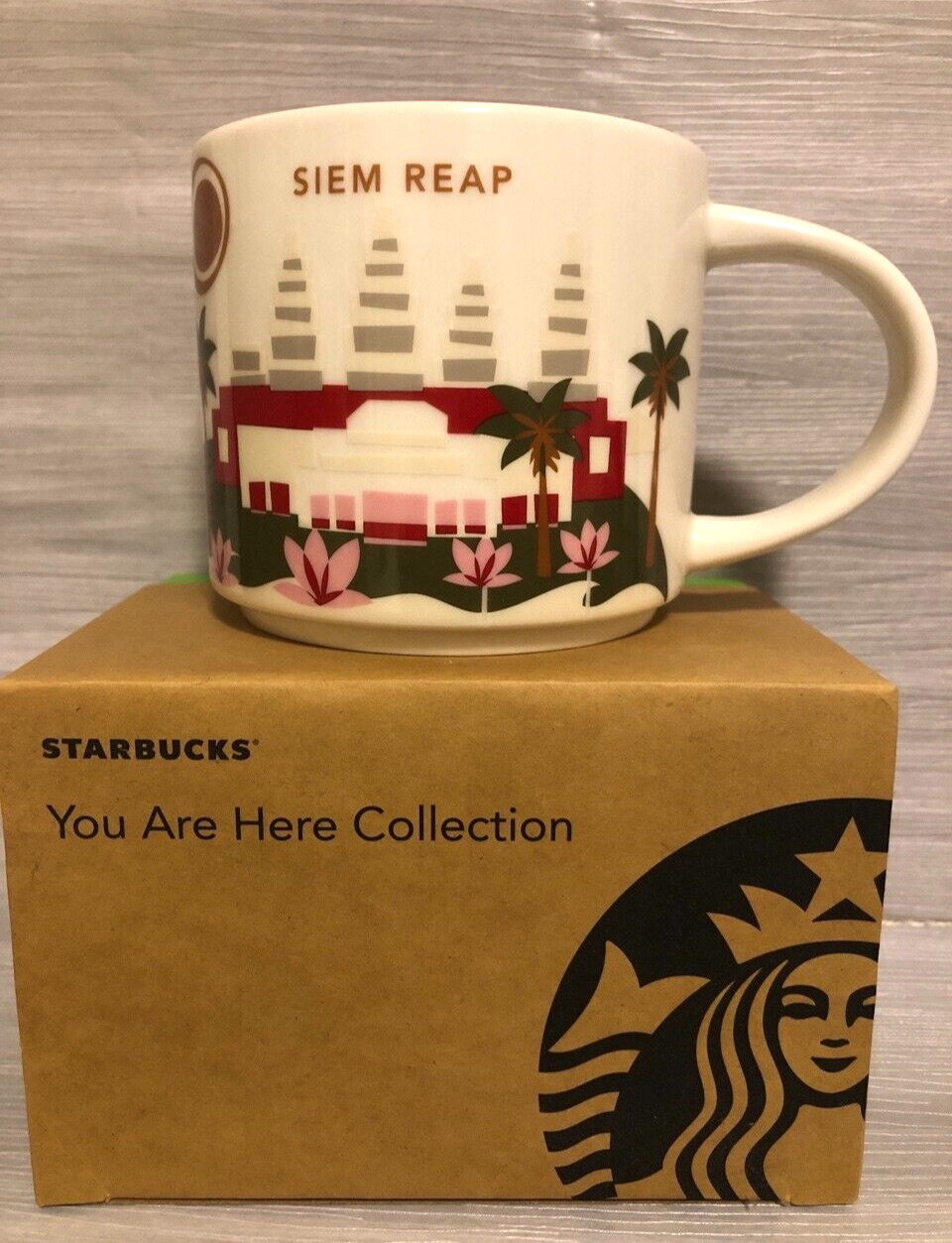 Siem reap Cambodia Starbucks coffee Cup Mug 14oz You Are Here Collection New
