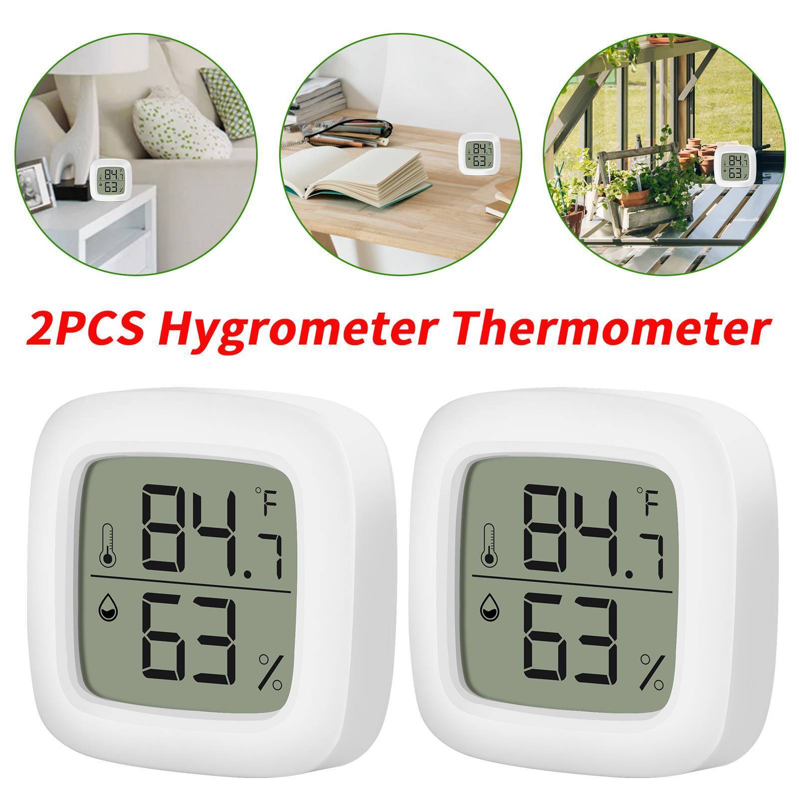 2 PCS Mini Thermometer Digital LCD Display Hygrometer Temperature Humidity Meter